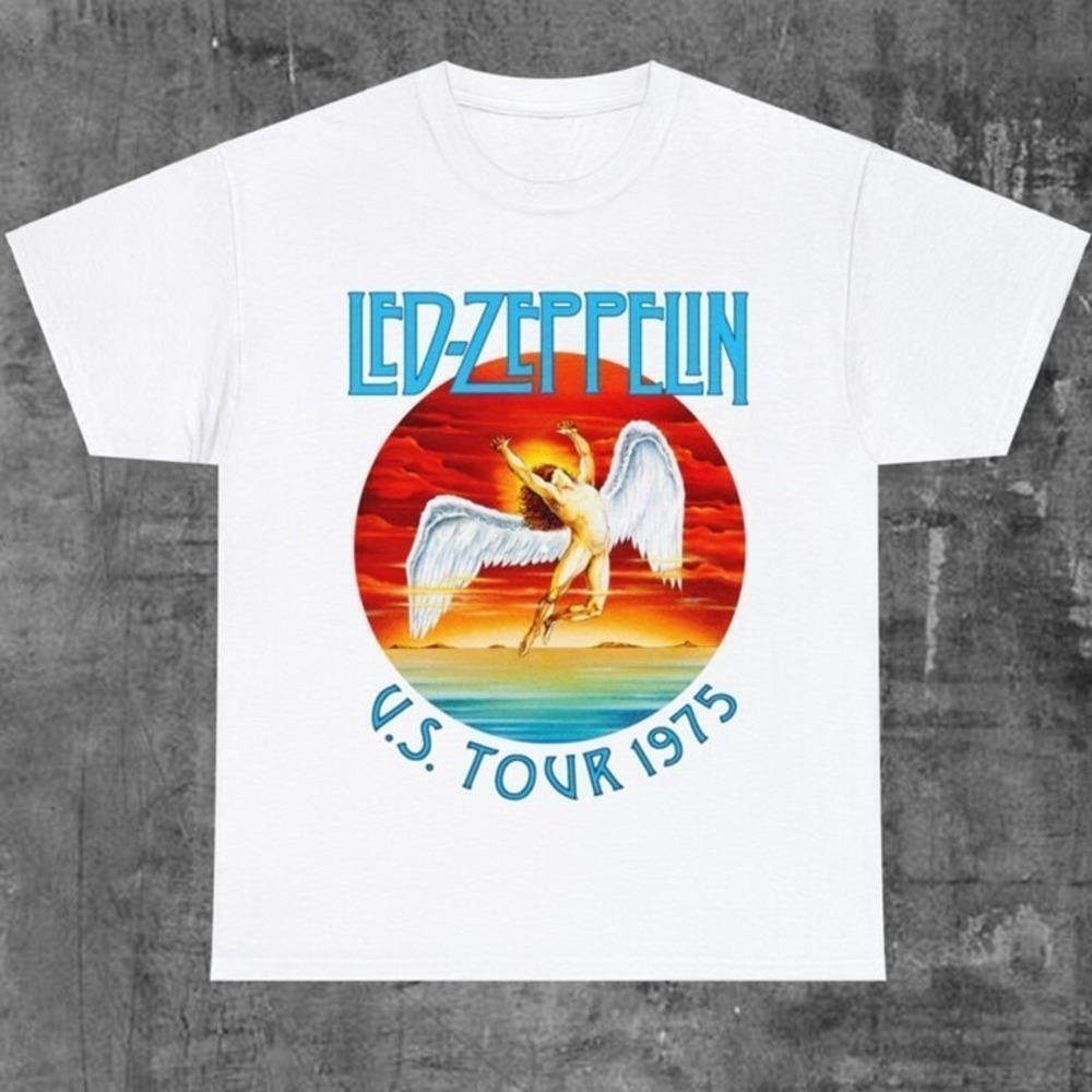 Led Zeppelin 1975 Us Tour Rock Music Concert Fan Collectible Unisex T Shirt